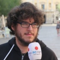 Imatge del periodista Arnau Curto al Gimnàstic Tarragona